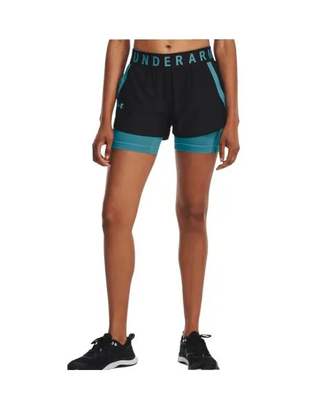 UNDER ARMOUR Pantalones cortos Play Up 2-in-1 Mujer Black/Glacier Blue