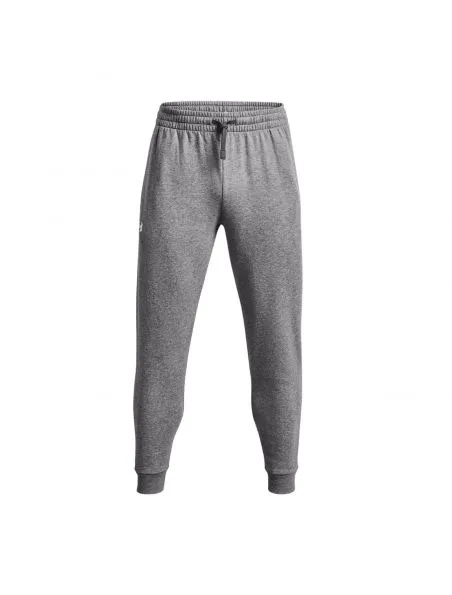 UNDER ARMOUR Pantalones Jogger Rival Fleece Hombre Castlerock Light Heather/White