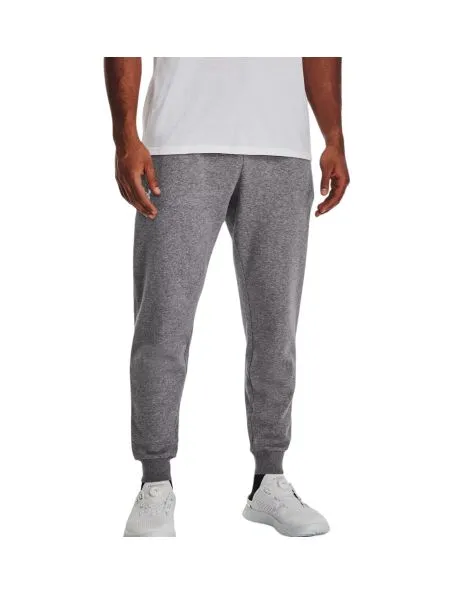 UNDER ARMOUR Pantalones Jogger Rival Fleece Hombre Castlerock Light Heather/White