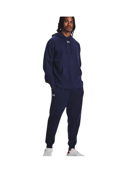 UNDER ARMOUR Pantalones Jogger Rival Fleece Hombre Midnight Navy/White