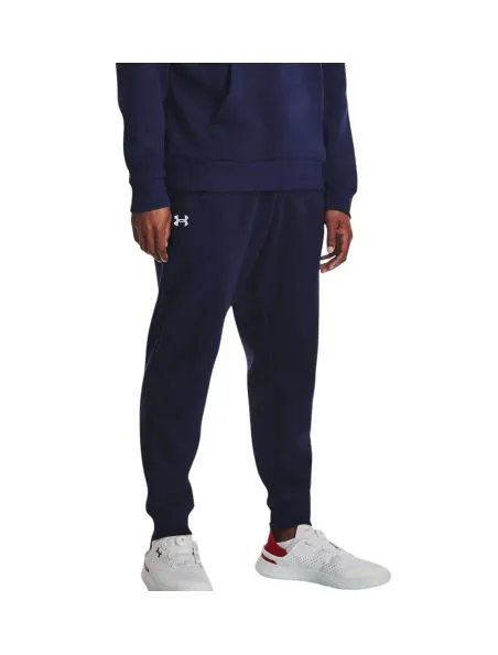 UNDER ARMOUR Pantalones Jogger Rival Fleece Hombre Midnight Navy/White