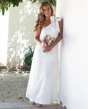 VESTIDO DE NOVIA LARGO OLIVIA UN HOMBRO IVORY