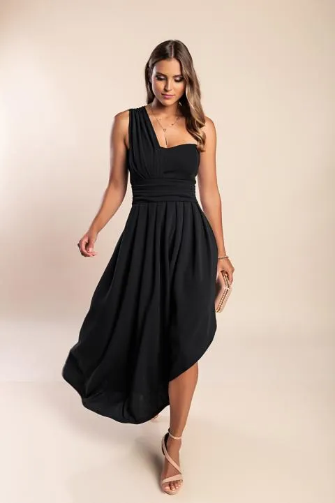 Vestido largo elegante, negro