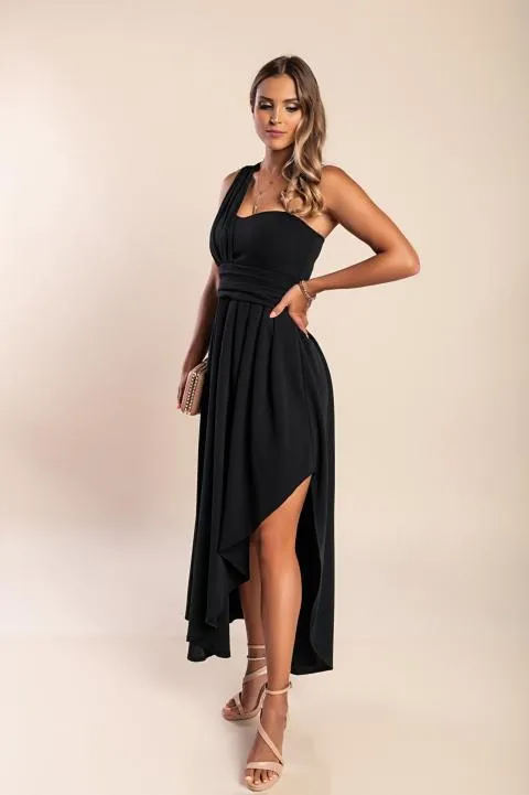 Vestido largo elegante, negro