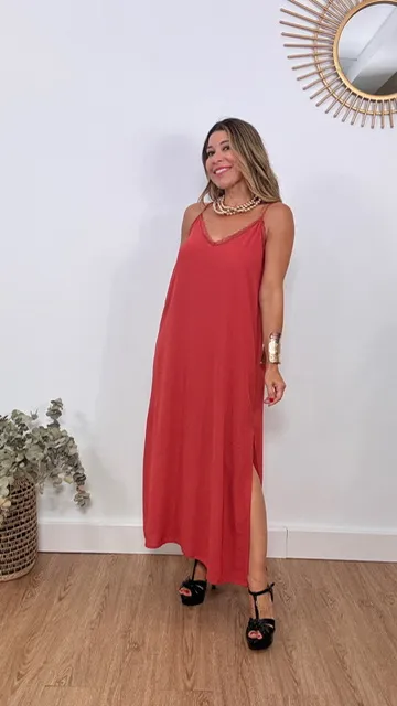 Vestido Lencero Delia teja