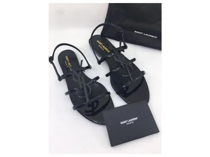 Yves Saint Laurent Sandalias Cassandra YSL Negro 