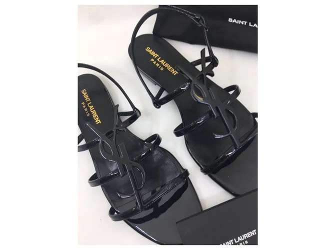 Yves Saint Laurent Sandalias Cassandra YSL Negro 