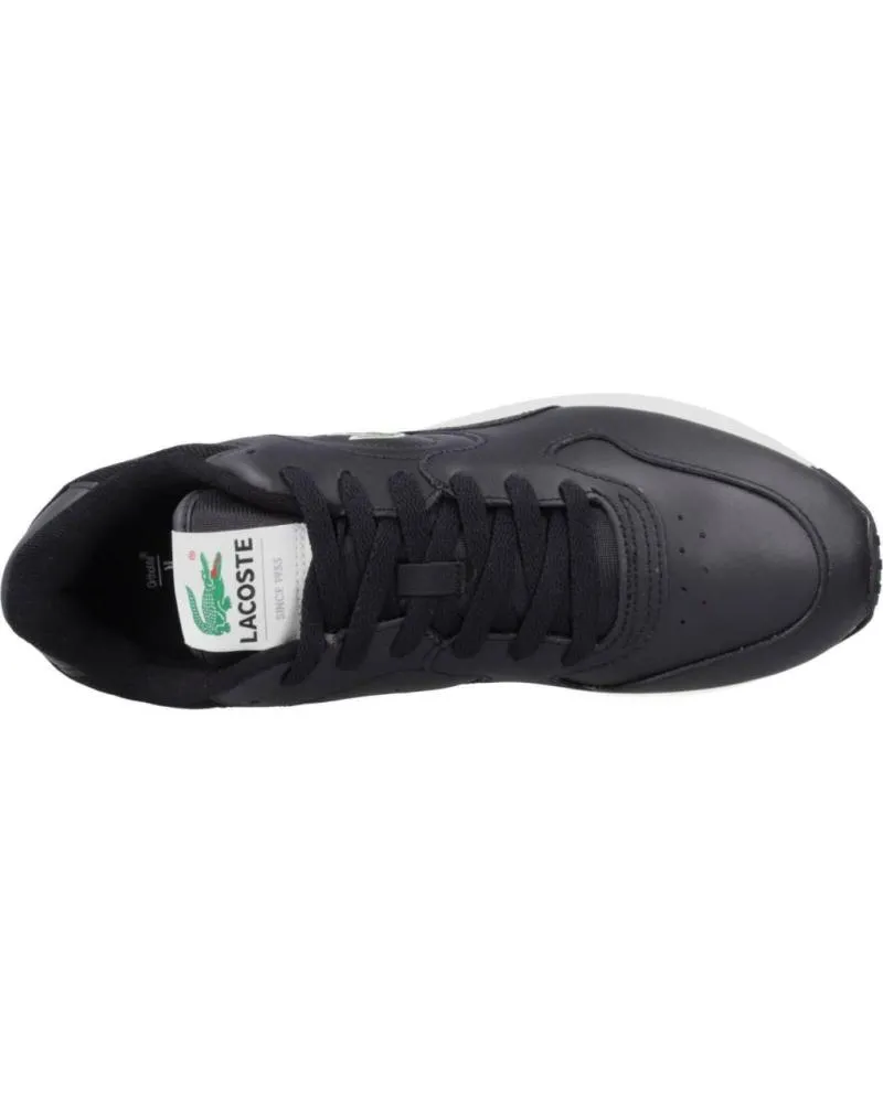 Zapatillas deporte de Mujer y Hombre LACOSTE LINETRACK EN PIEL NEGRO