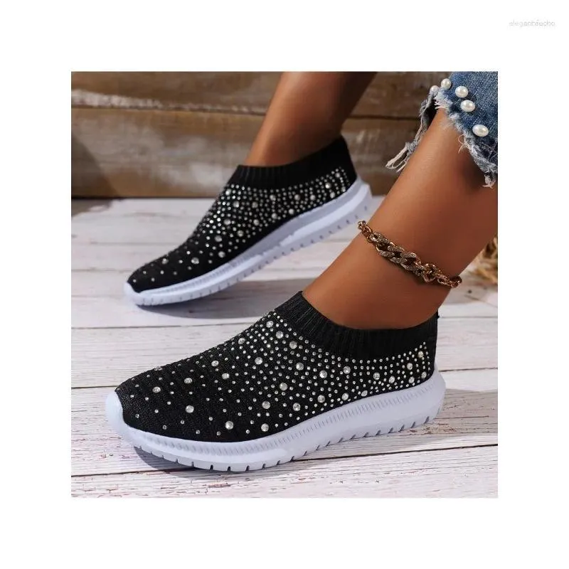 Zapatos casuales planos de cristal brillantes para mujeres diseñador lujo de malla transpirable zapatillas blancas sapatilhas mu