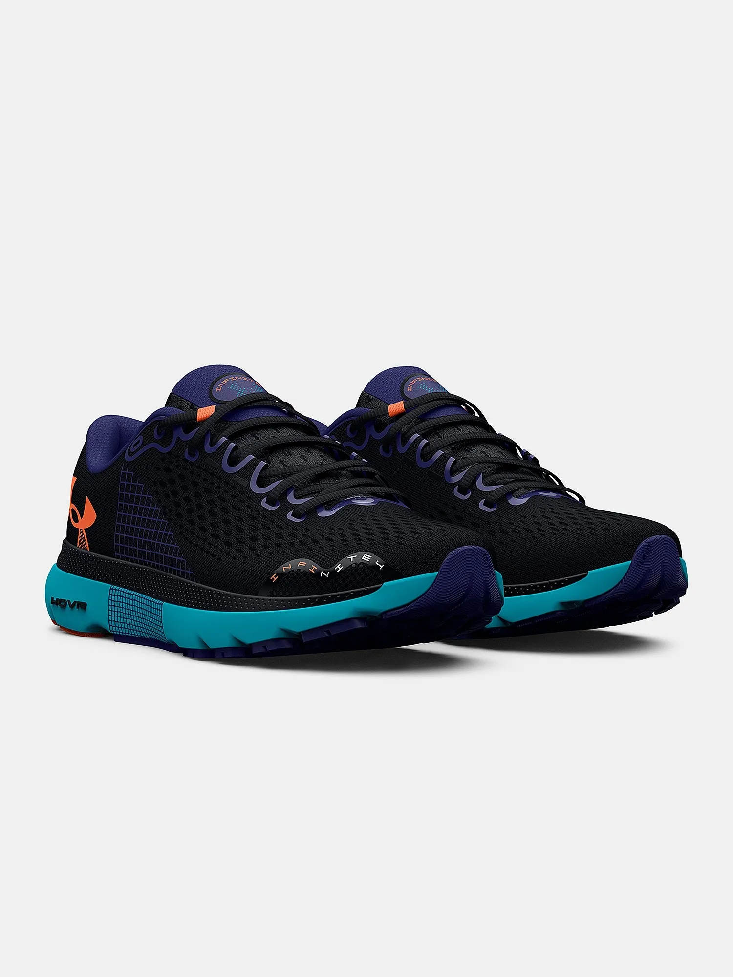 zapatos Under Armour Hovr Infinite 4 - Black/Blue Surf/Orange Blast - men´s