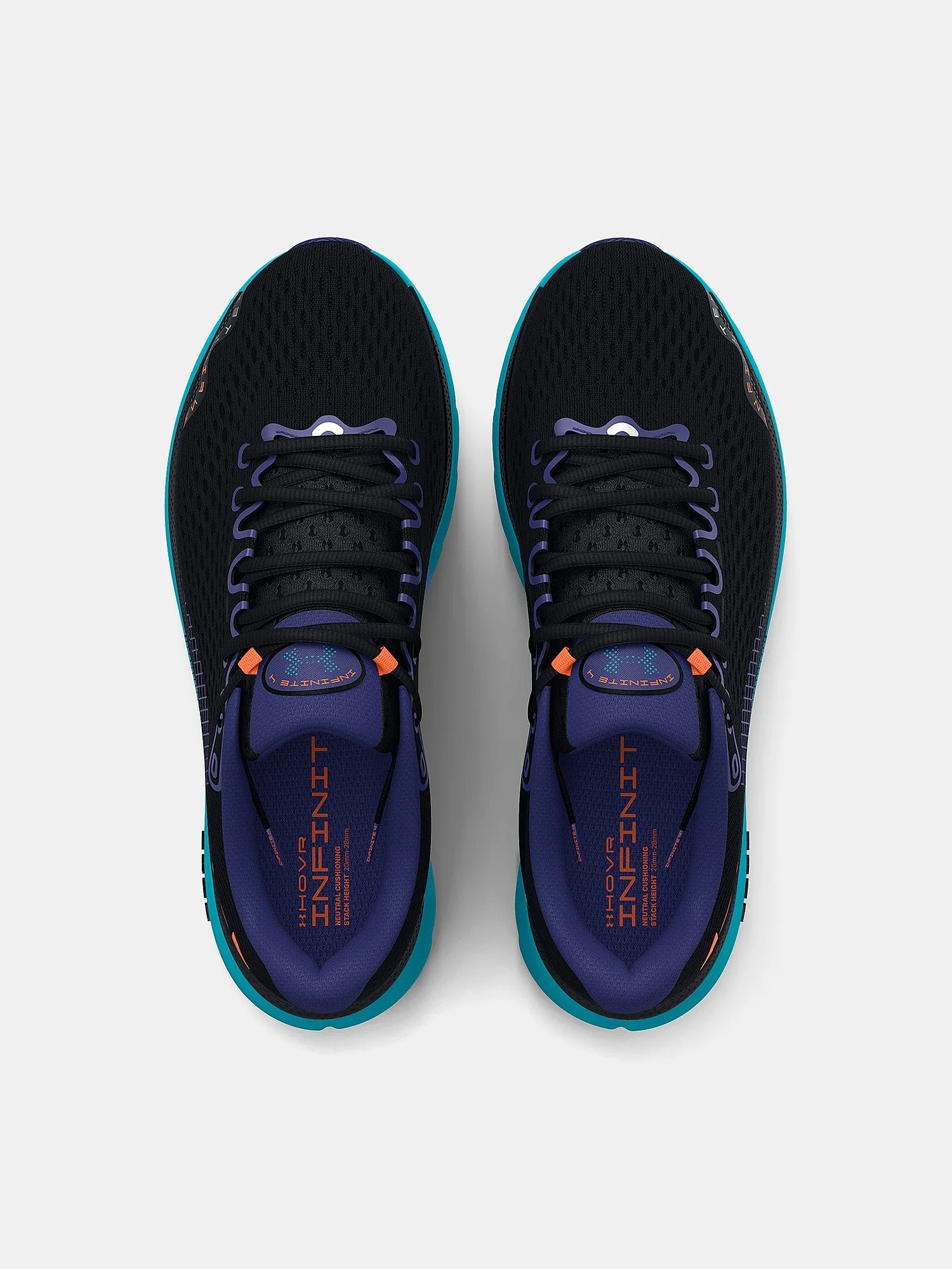 zapatos Under Armour Hovr Infinite 4 - Black/Blue Surf/Orange Blast - men´s