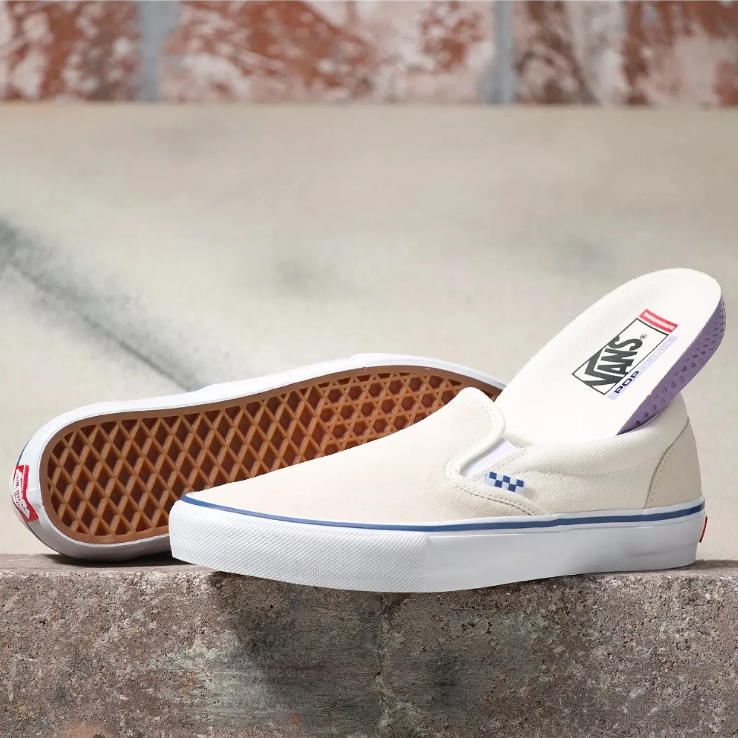 zapatos Vans Skate Slip-On - Raw Canvas/Classic White - men´s